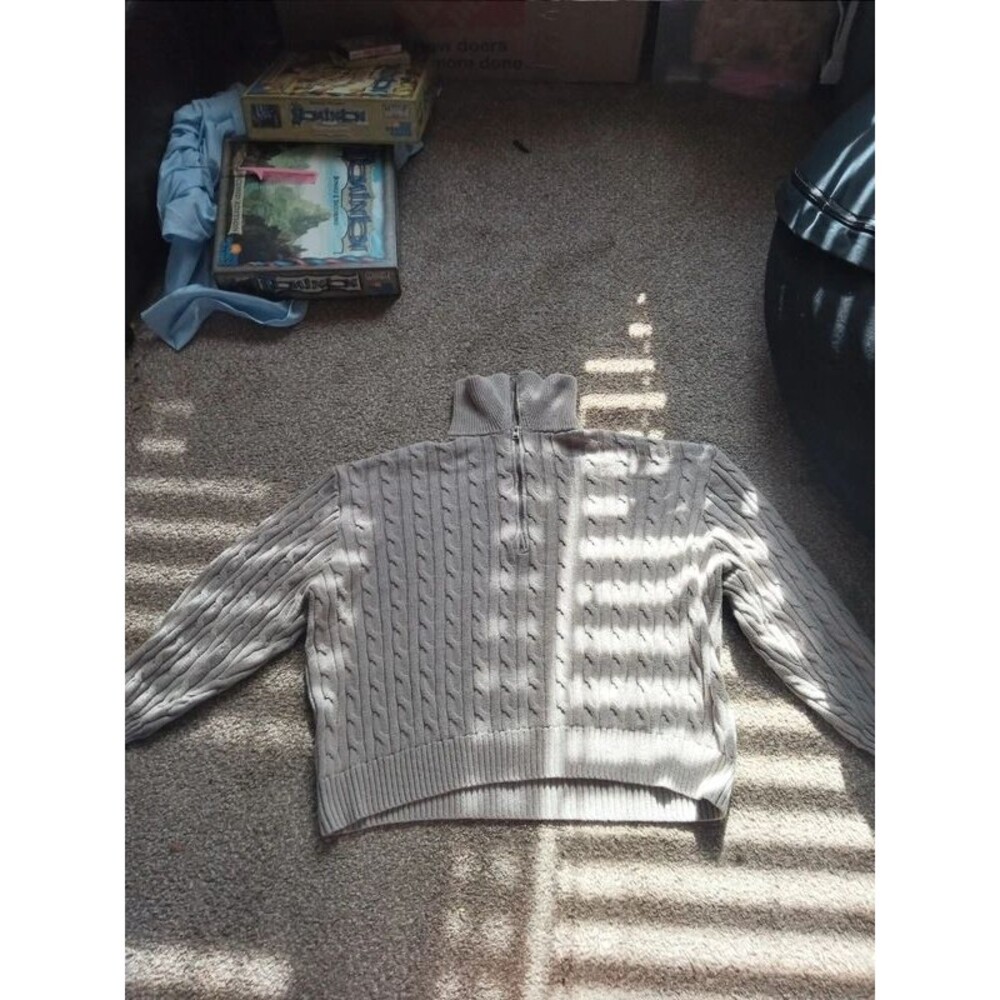 Brown Hollister half zip sweater